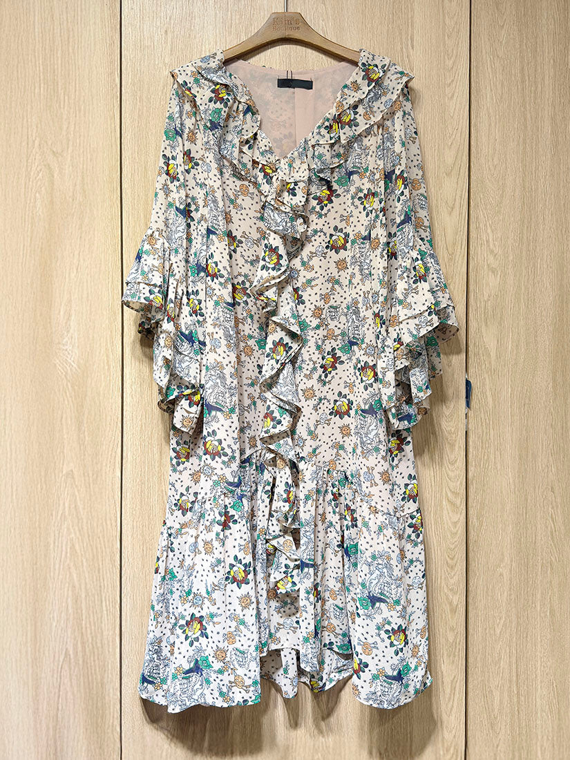 Pirate and Heart Printed Ruffle Dress (2 Colours)