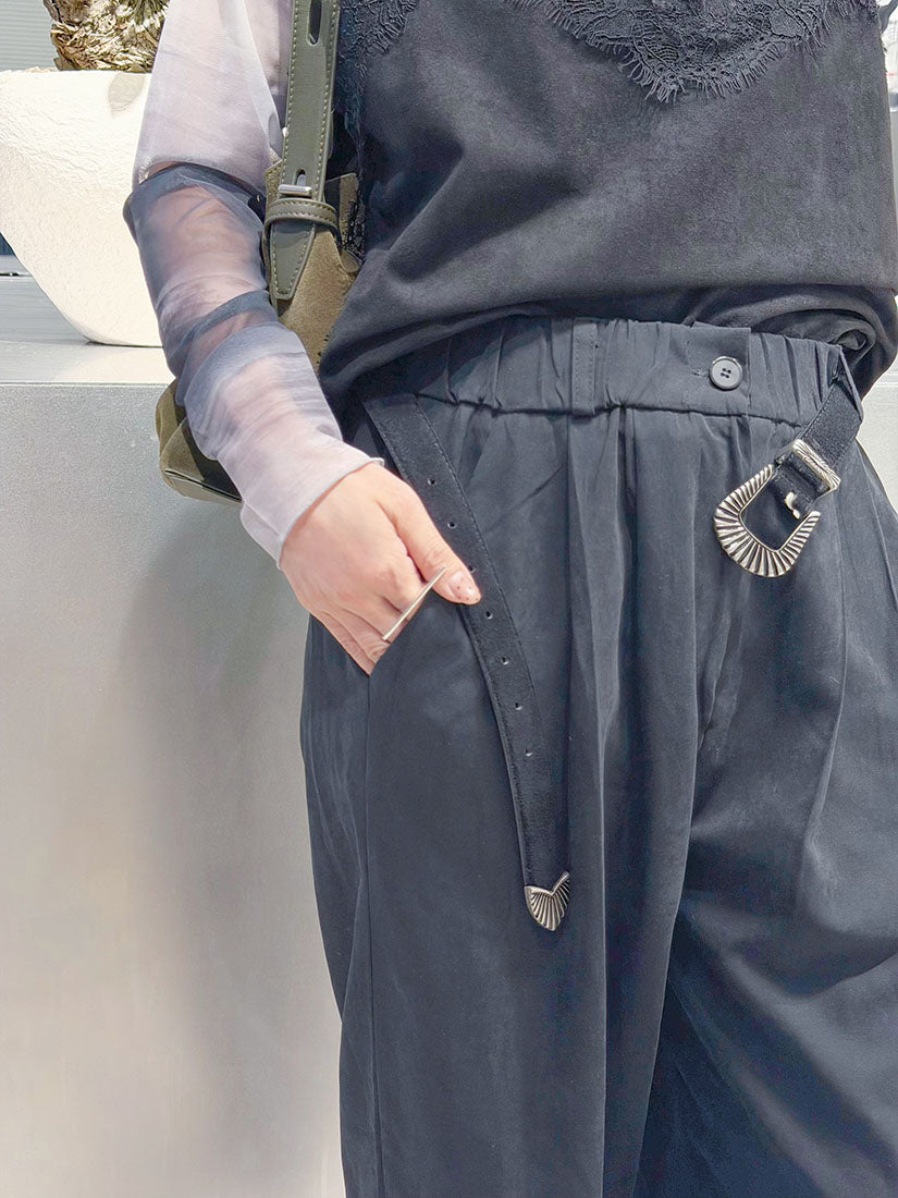 Pleated Brushed Wide Leg Pants (3 Colours)