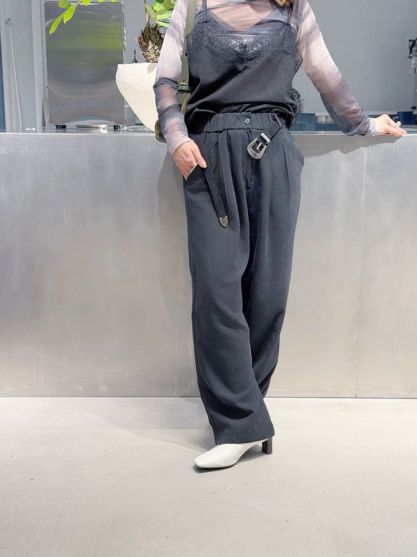 Pleated Brushed Wide Leg Pants (3 Colours)