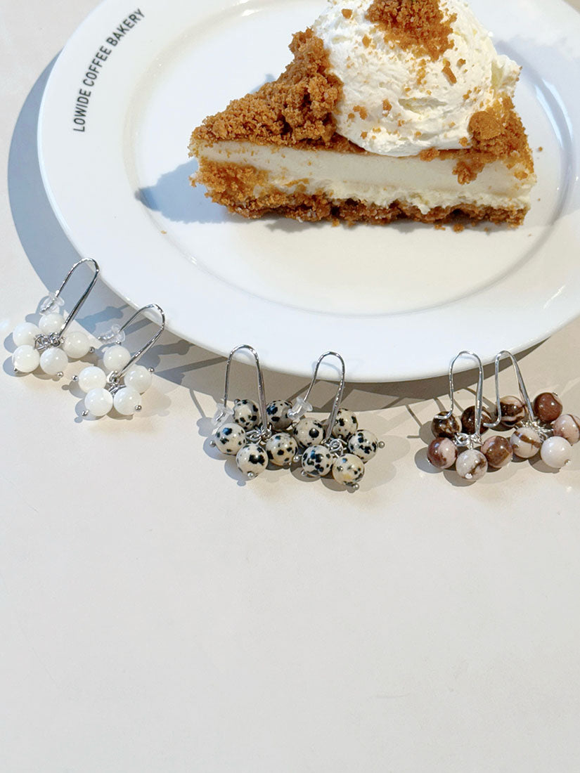 Hoop Stone Beads Earrings (3 Colours)