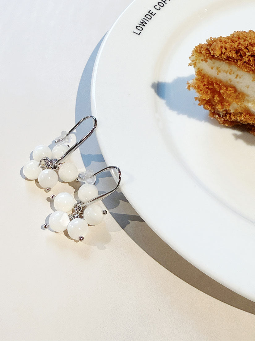 Hoop Stone Beads Earrings (3 Colours)