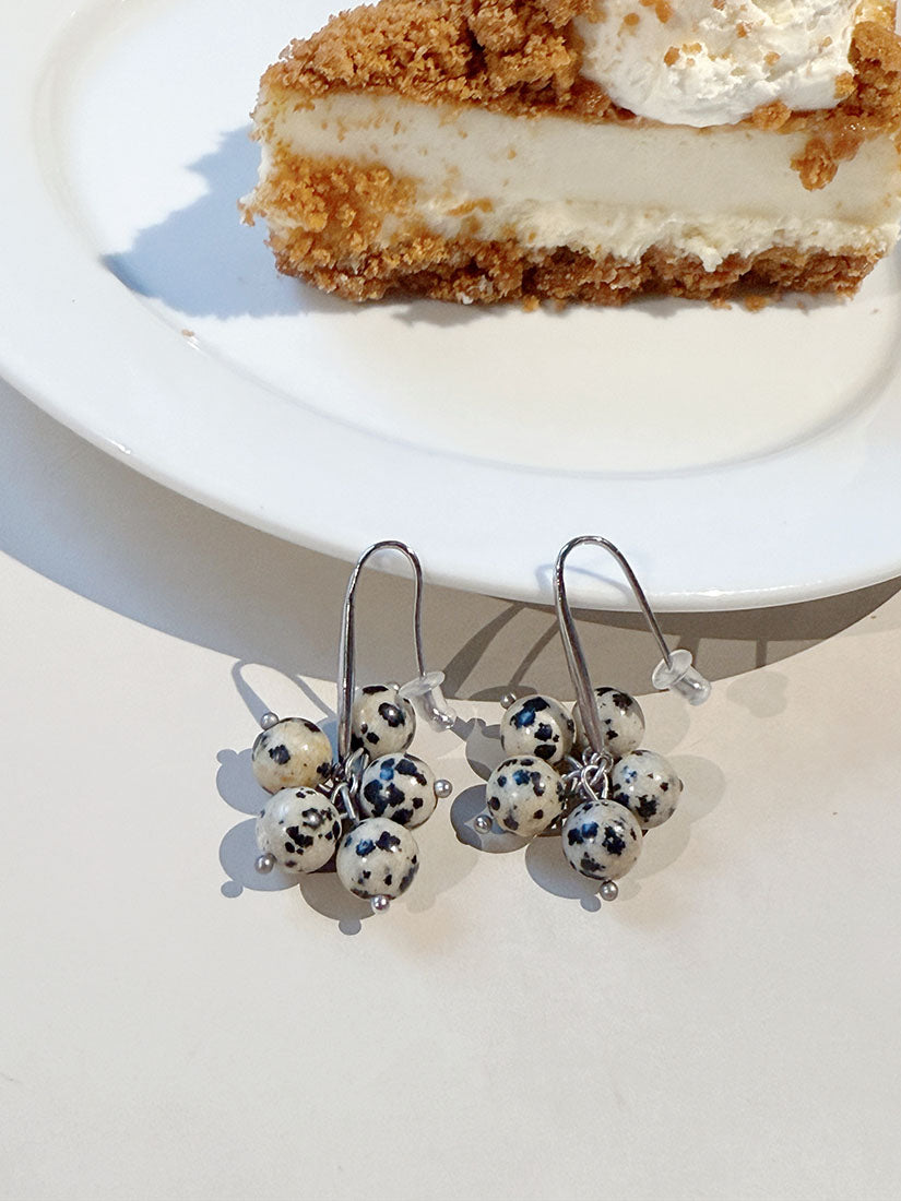 Hoop Stone Beads Earrings (3 Colours)