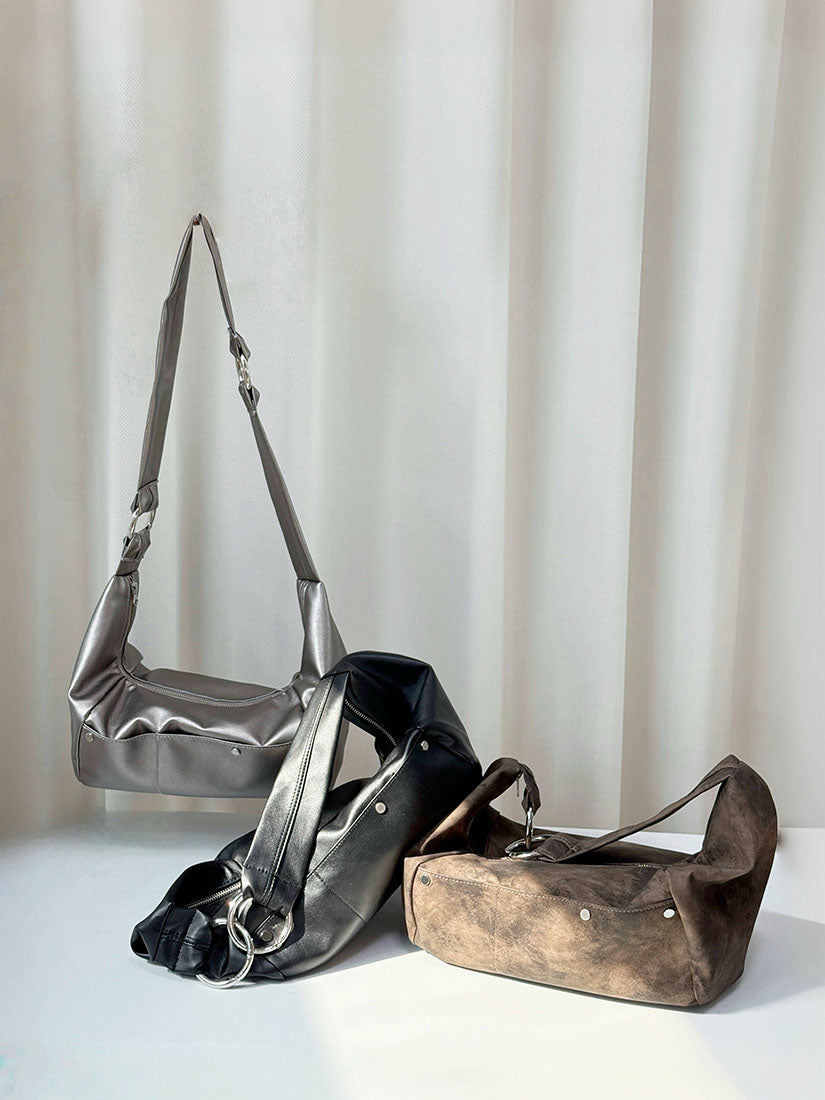 Croissant Leather Shoulder Bag (3 Colours)