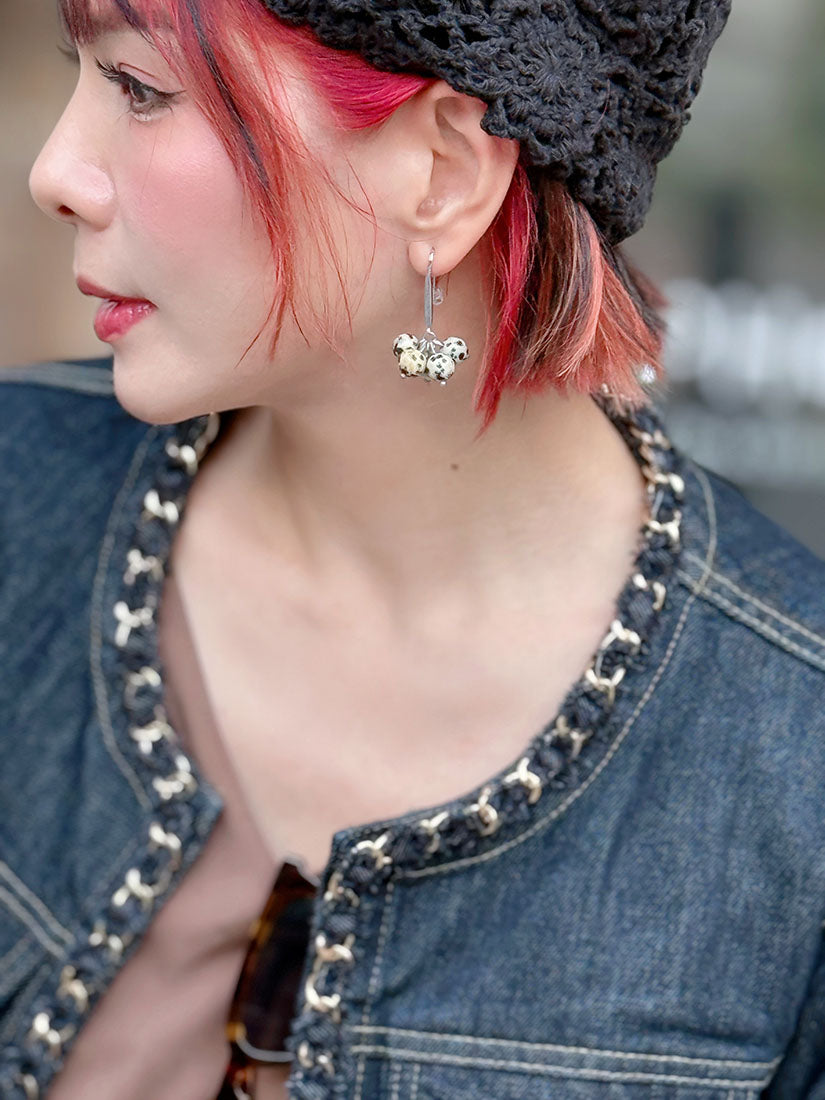 Hoop Stone Beads Earrings (3 Colours)