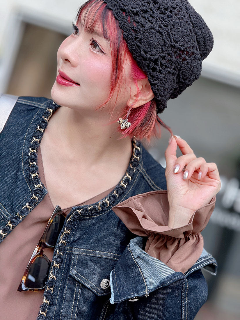 Hoop Stone Beads Earrings (3 Colours)