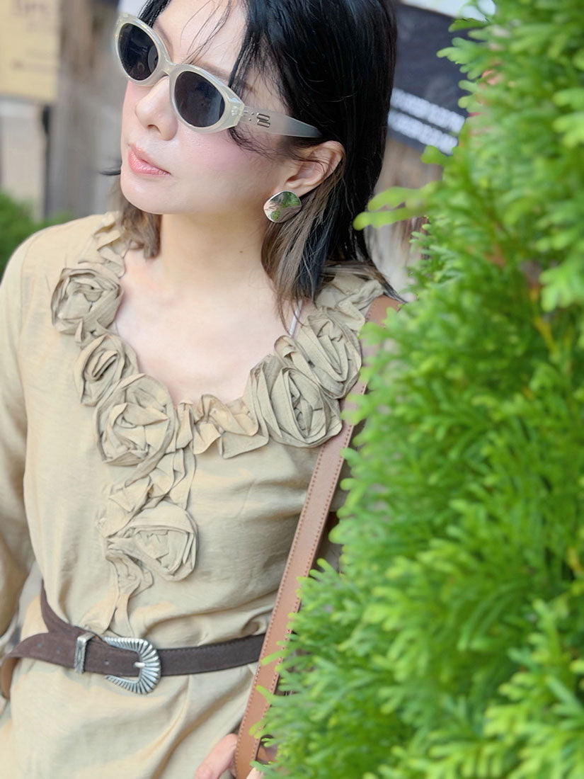 3D Ruffle Rose Top (2 Colours)