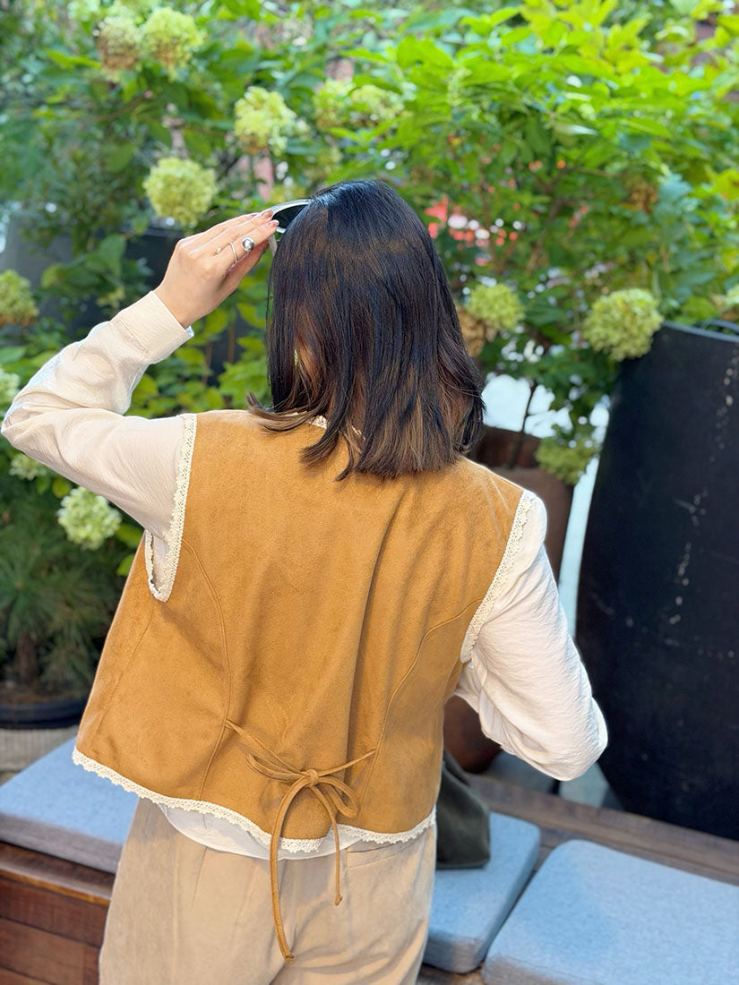 Imitation Suede Vest