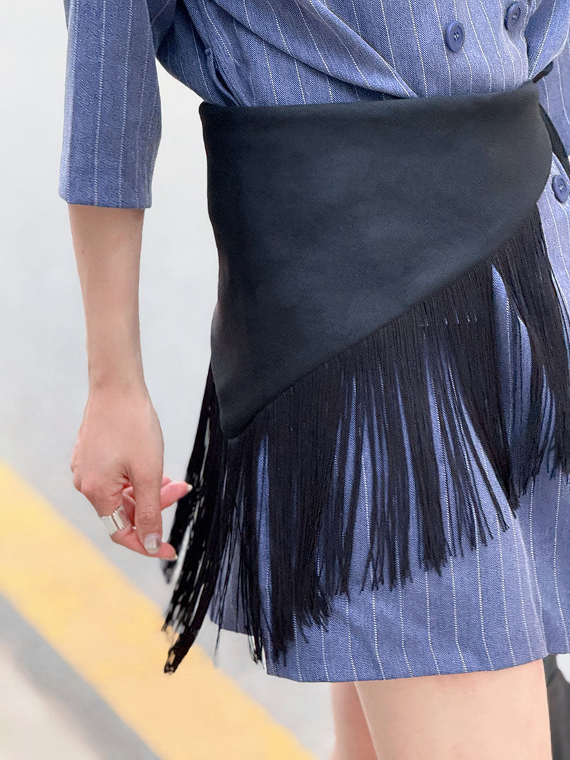 Tassels Fringe Suede Belt / Scarf