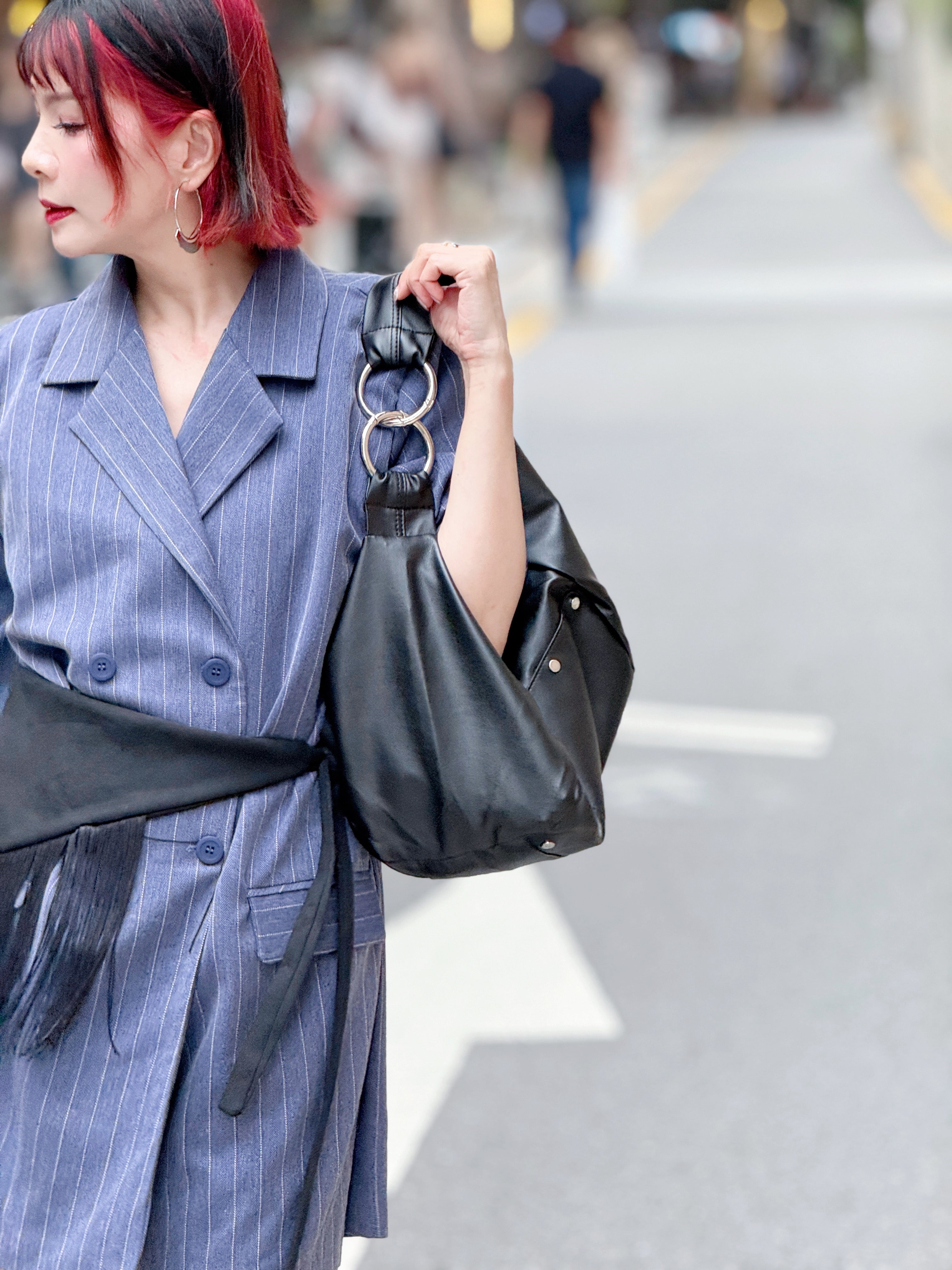 Croissant Leather Shoulder Bag (3 Colours)