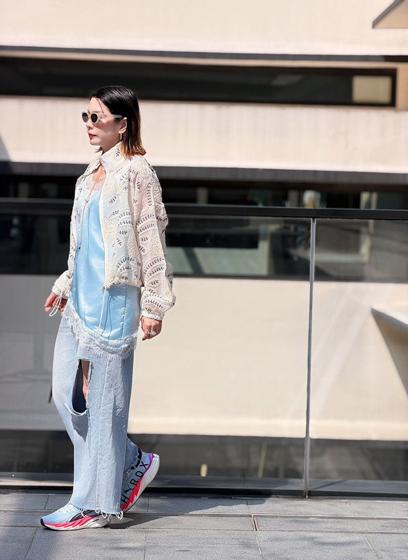 Rope Embroidered Zip Up Jacket