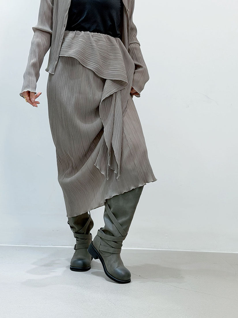 Scarf Waist Pleated Skirt (3 Colours)