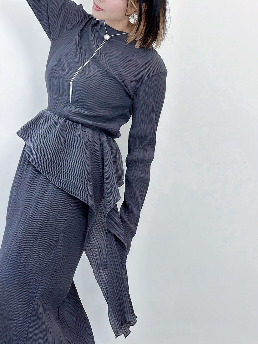 Scarf Waist Pleated Skirt (3 Colours)