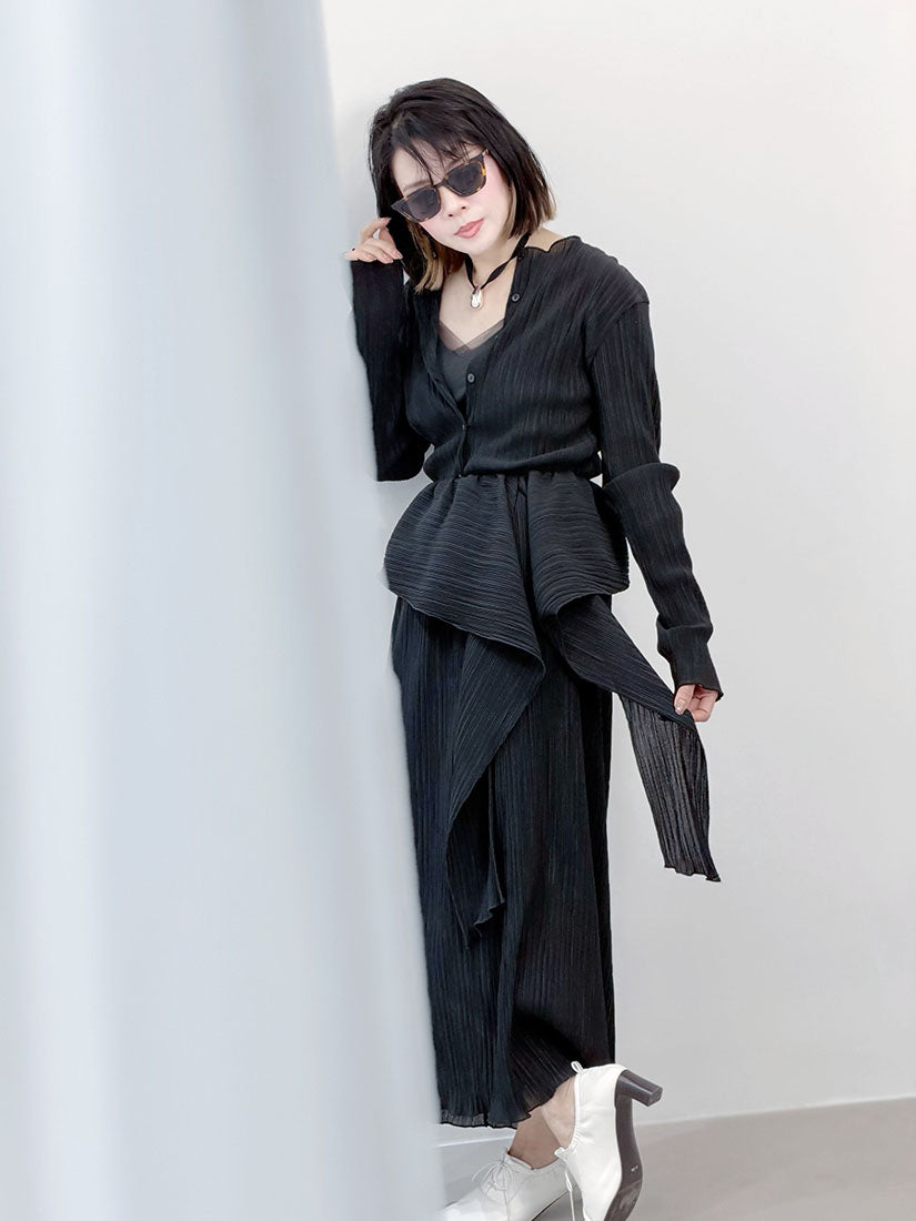 Scarf Waist Pleated Skirt (3 Colours)