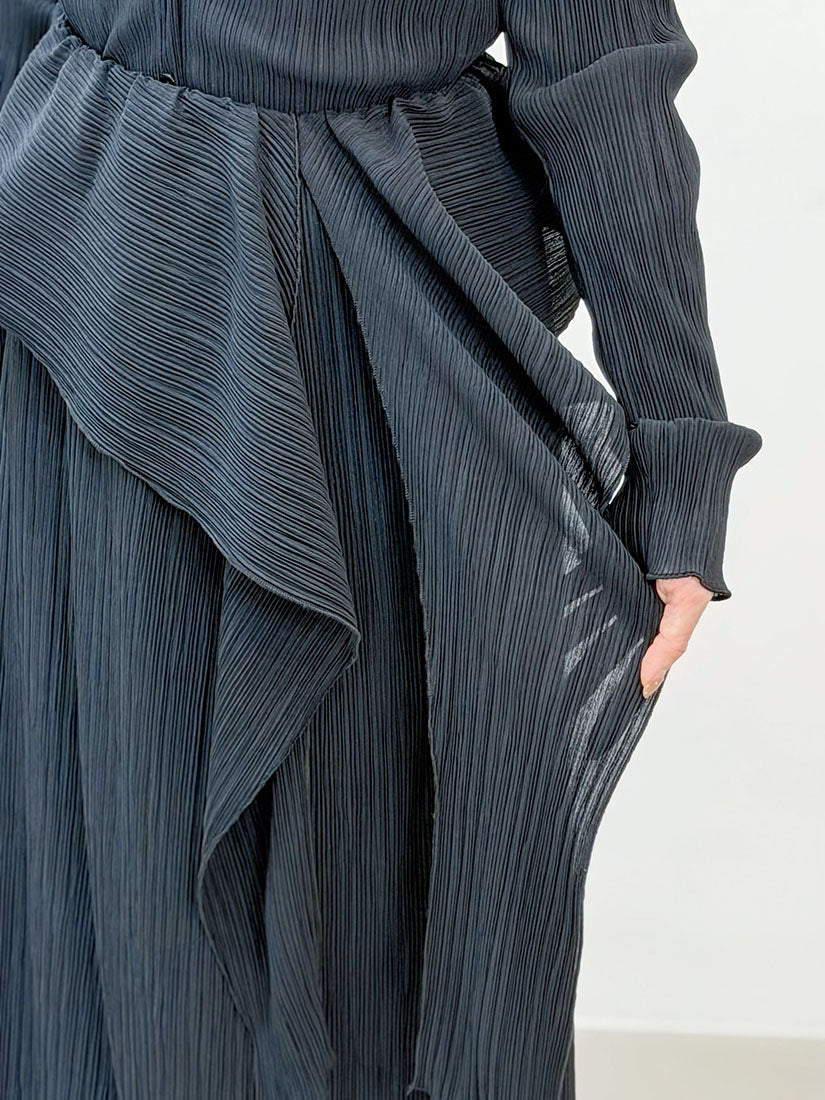 Scarf Waist Pleated Skirt (3 Colours)