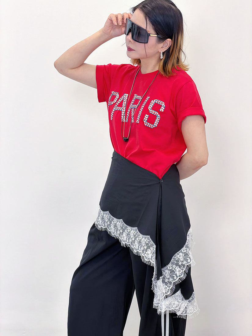 'Paris' Rope Embroidered Tee (4 Colours)