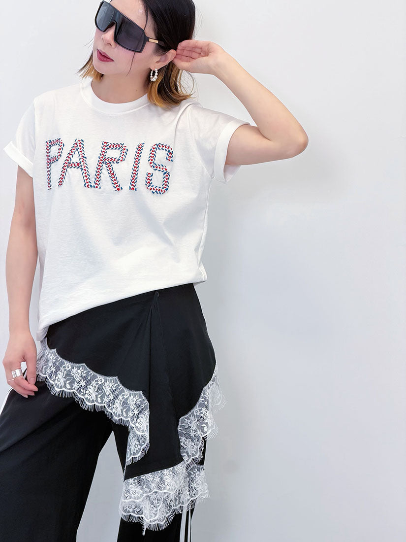 'Paris' Rope Embroidered Tee (4 Colours)