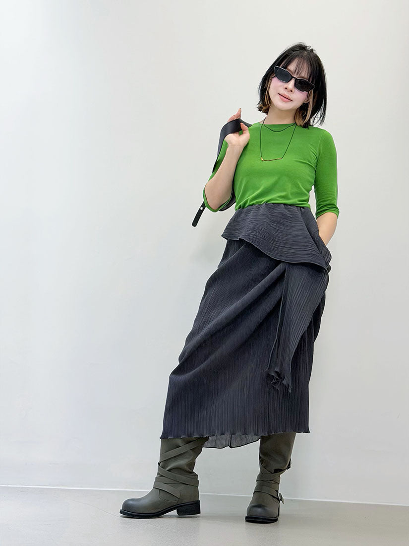 Scarf Waist Pleated Skirt (3 Colours)
