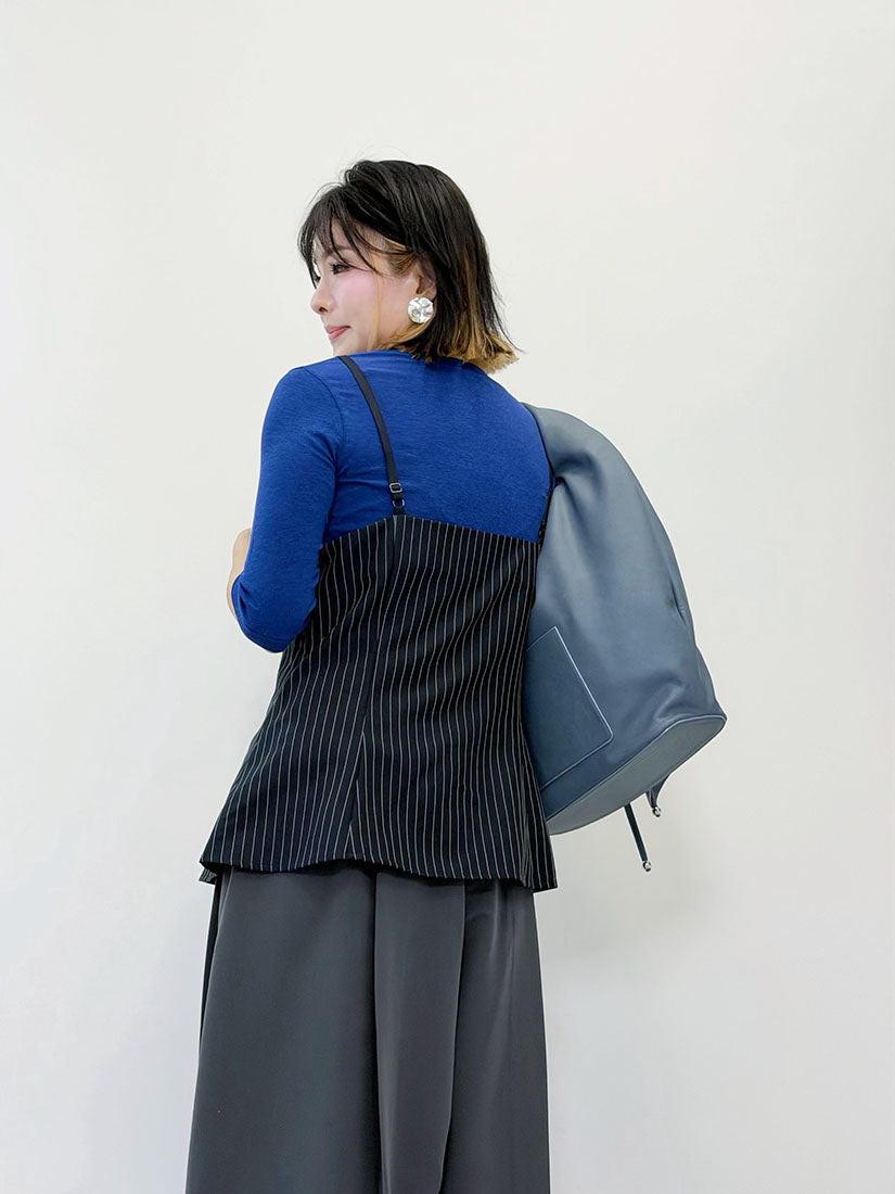 Ruffle Detailed Striped Strap Vest (2 Colours)