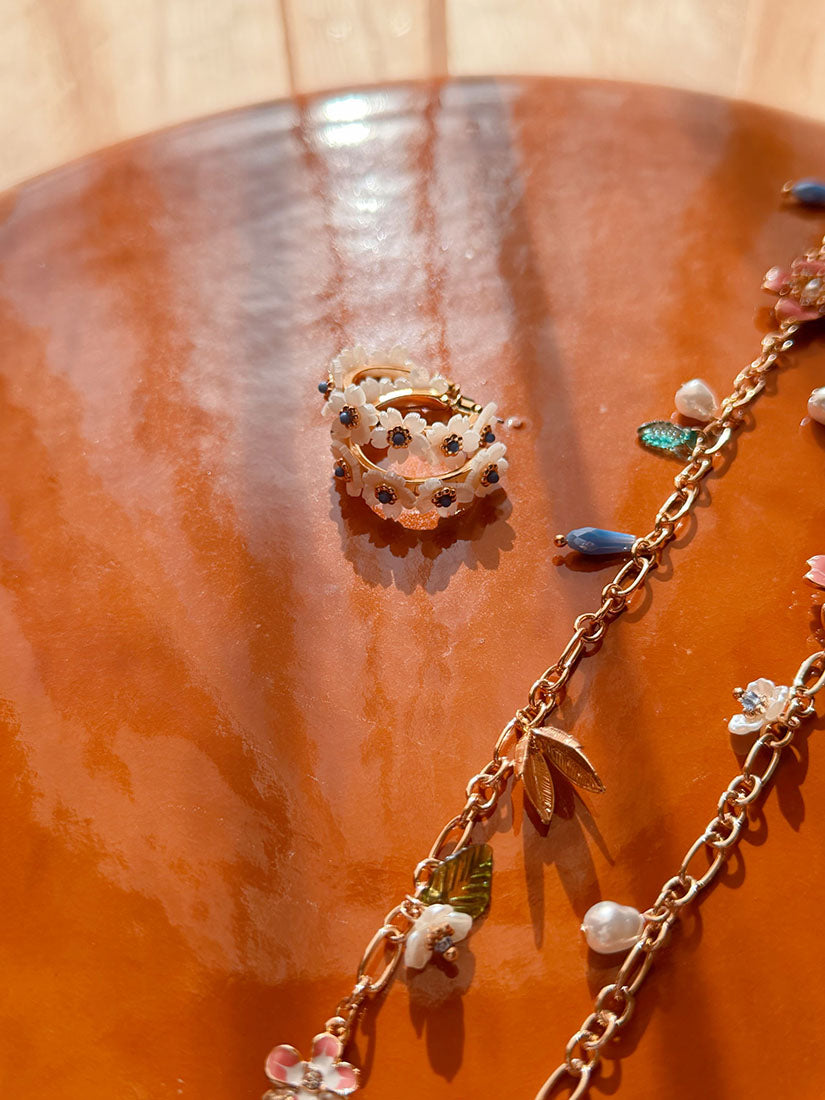 Flowers Hoop Earrings