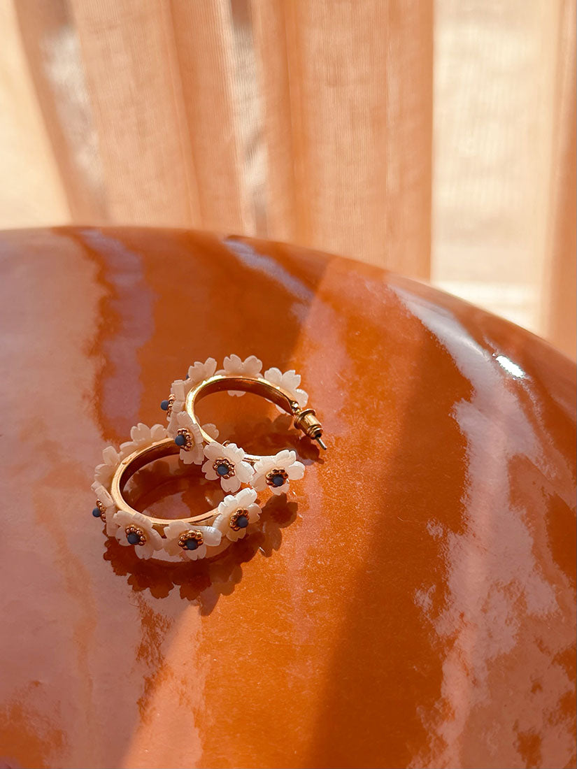 Flowers Hoop Earrings