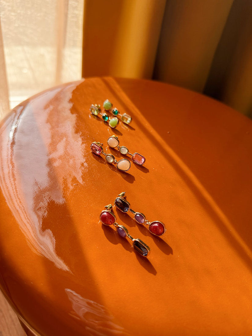 Green Stone Hanging Earrings