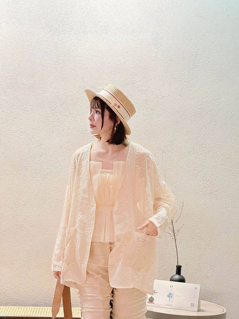Sheer Embroidered Chiffon Jacket