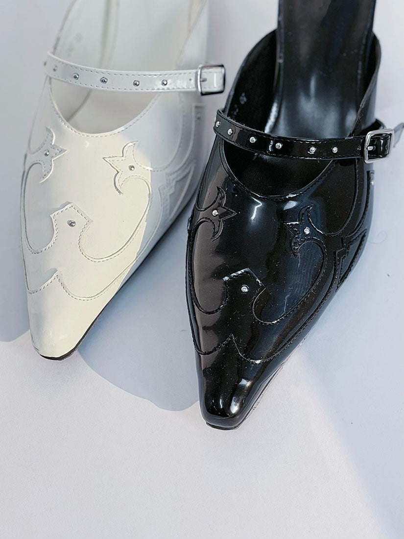 Gothic Patent Leather Mules (Display Sale)