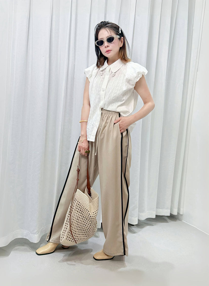 Contrast Piping Side Seam Pants (3 Colours)