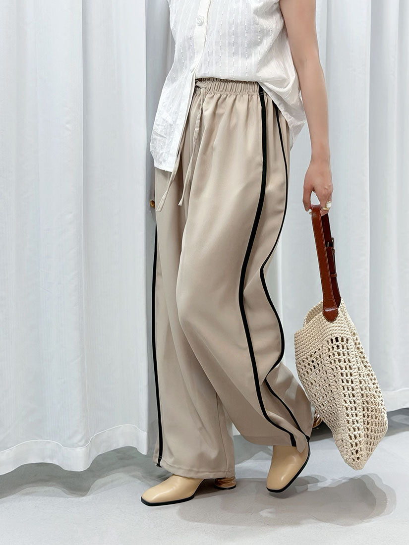 Contrast Piping Side Seam Pants (3 Colours)