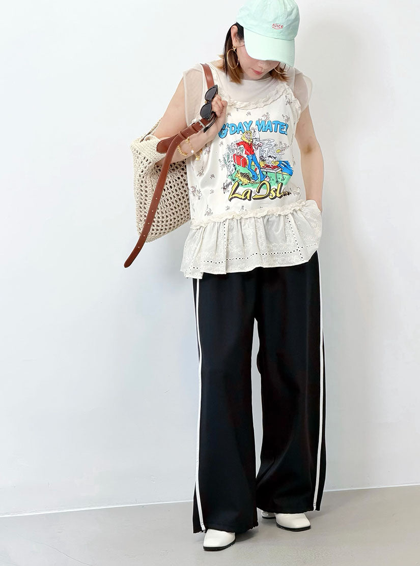 'G Day Mate' Ruffle Hem Cami Top (2 Colours)
