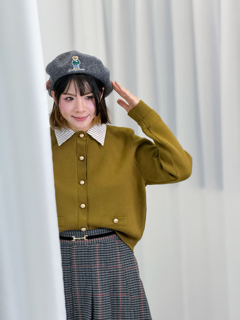 Bear Embroidered Woollen Beret (10 Colours)