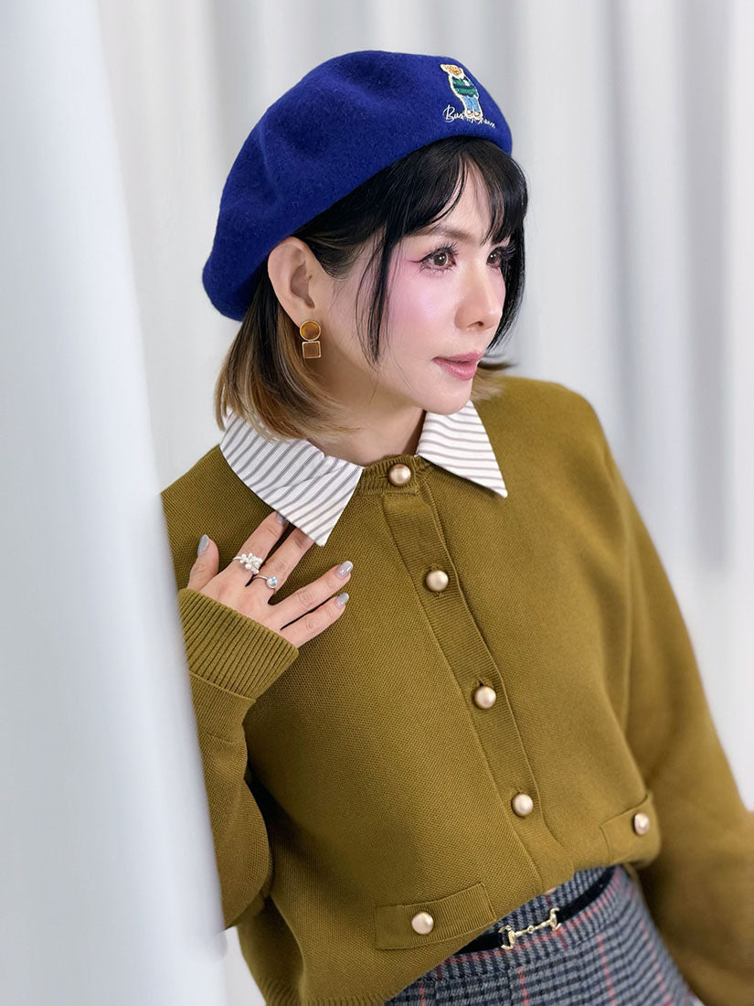 Detachable Shirt Collar Cardigan (2 Colours)