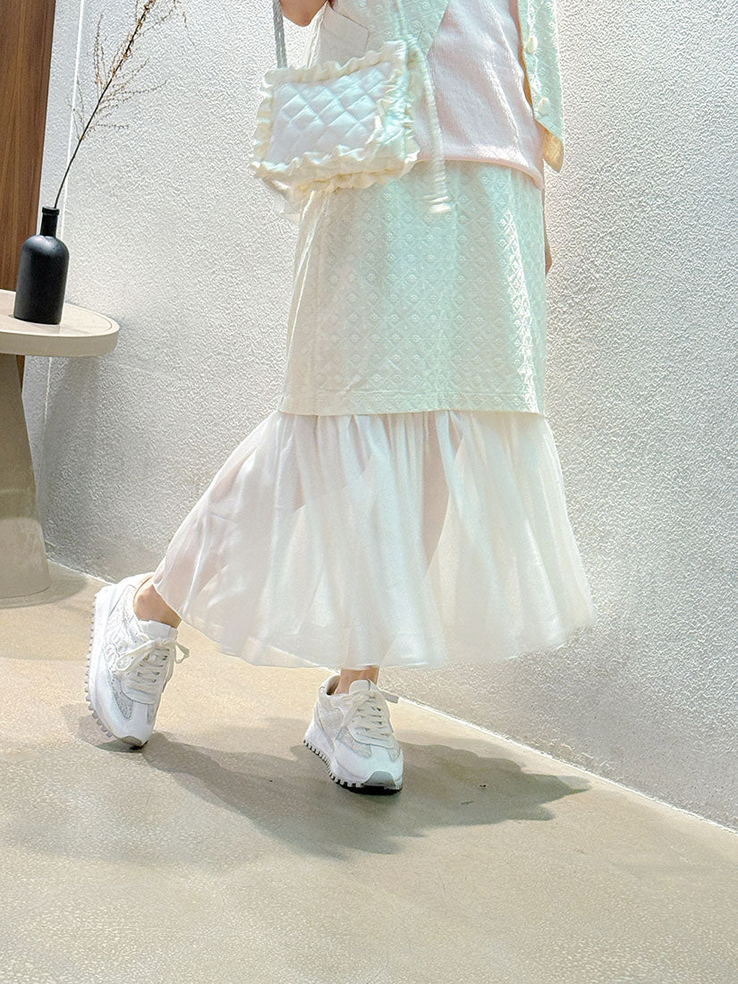 Lace Trim Trainers (Display Sale)