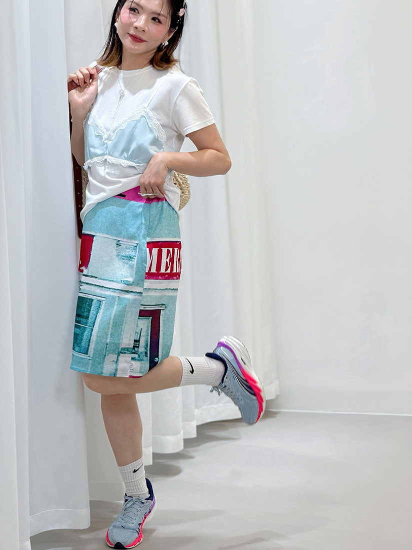 'Merci' Printed Skirt