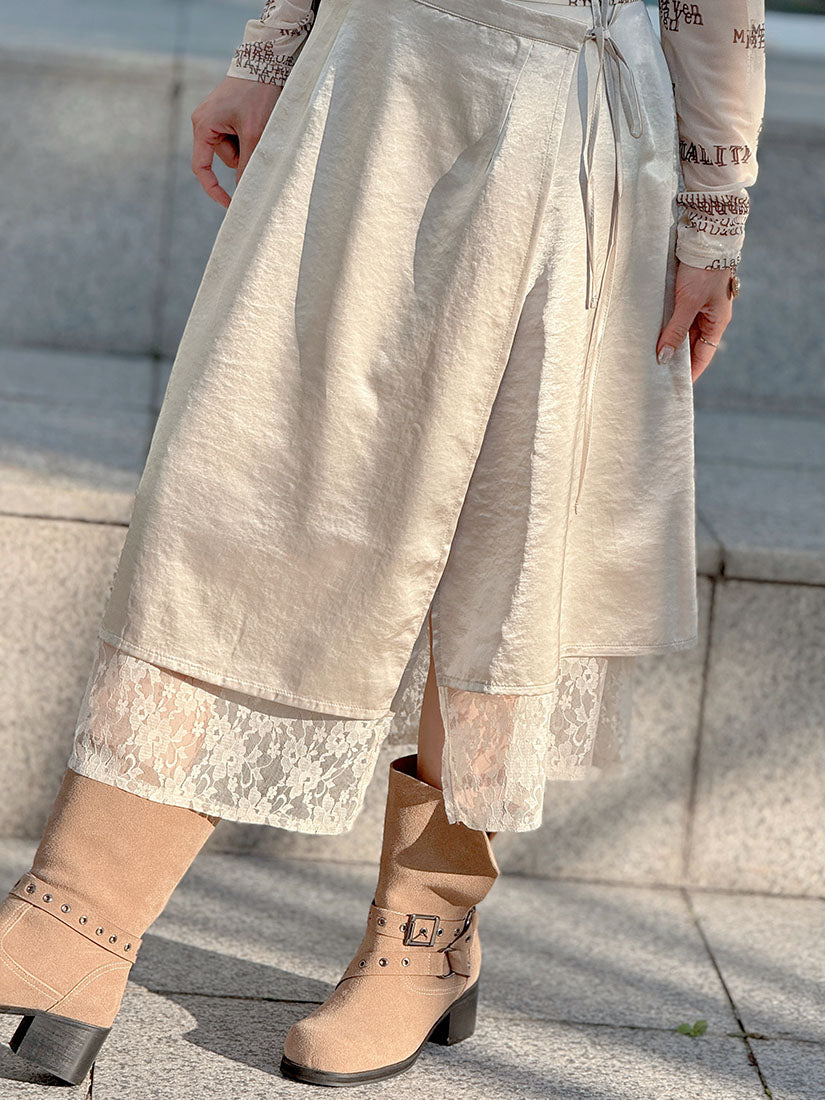 Lace Layered Two Ways Wrap Skirt (2 Colours)