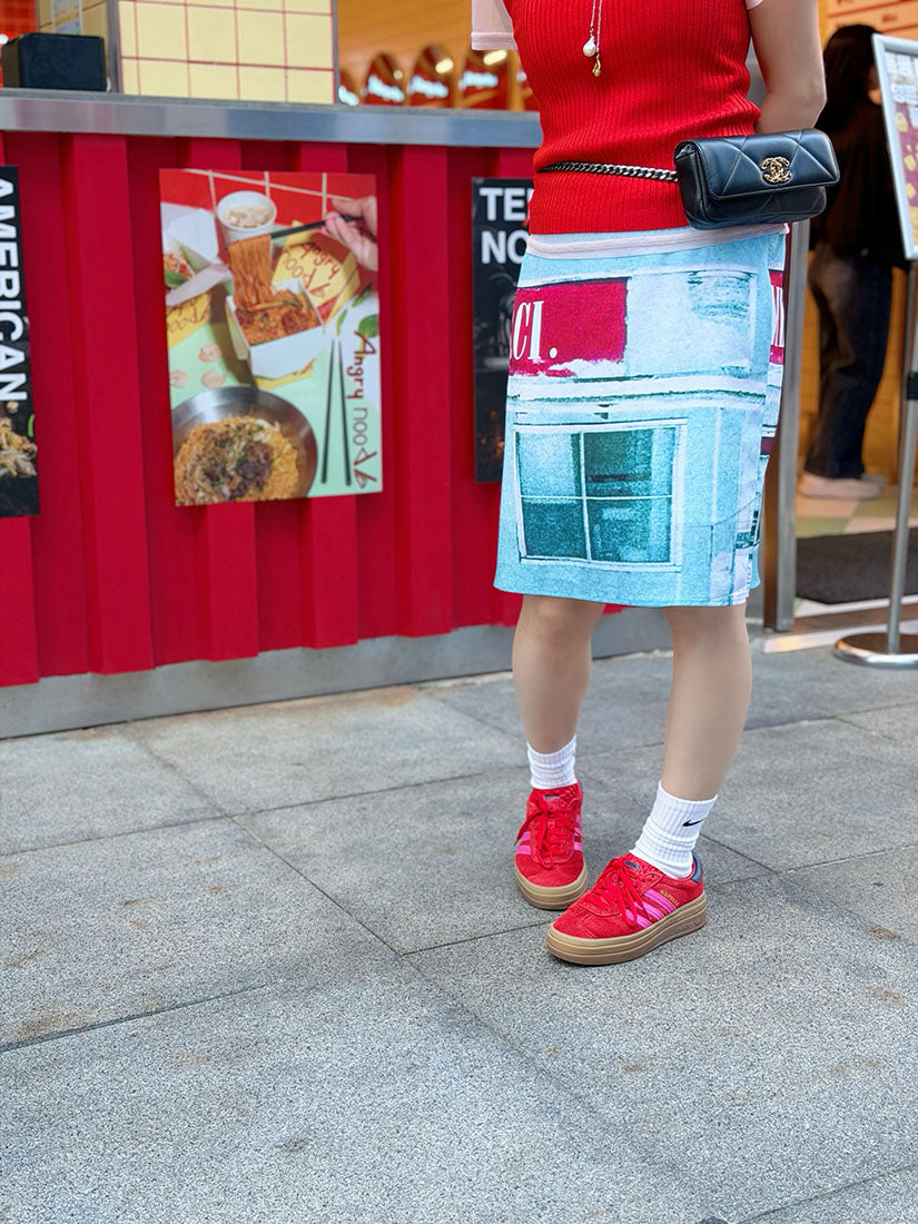 'Merci' Printed Skirt