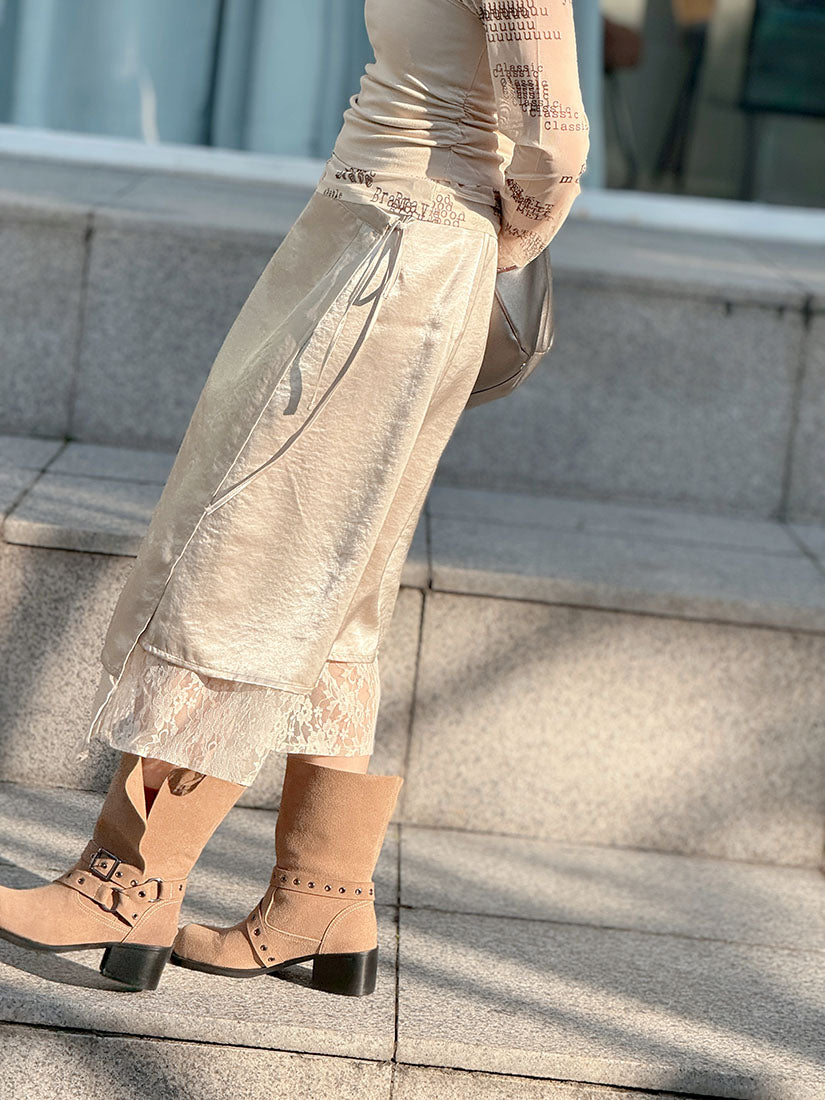 Lace Layered Two Ways Wrap Skirt (2 Colours)