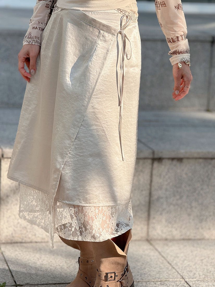 Lace Layered Two Ways Wrap Skirt (2 Colours)