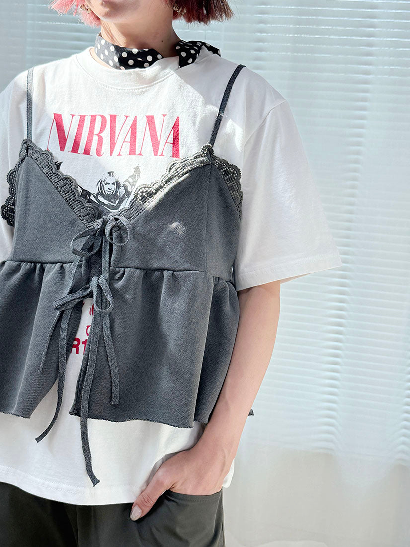 Detachable Scarf Printed Tee (2 Colours)