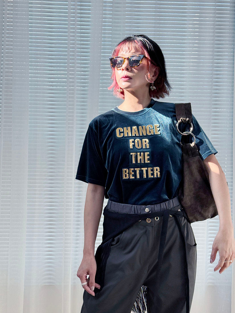 'Change For The Better' Velvet Tee (2 Colours)