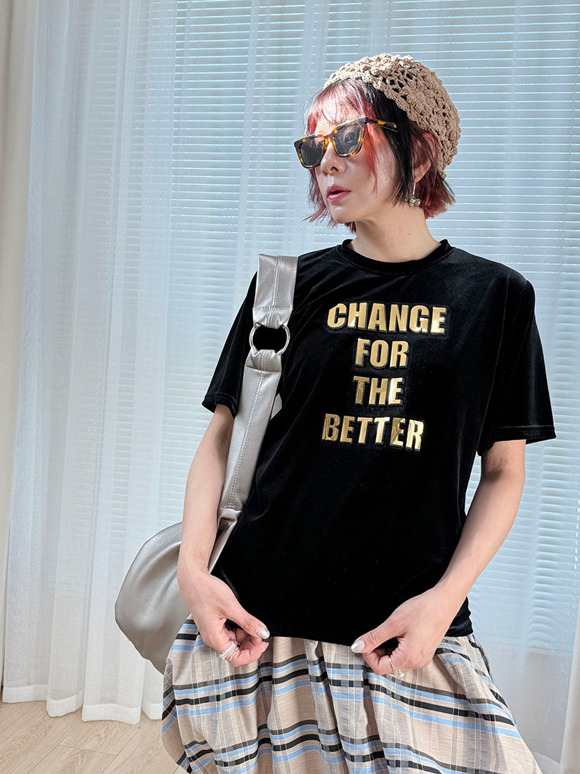 'Change For The Better' Velvet Tee (2 Colours)