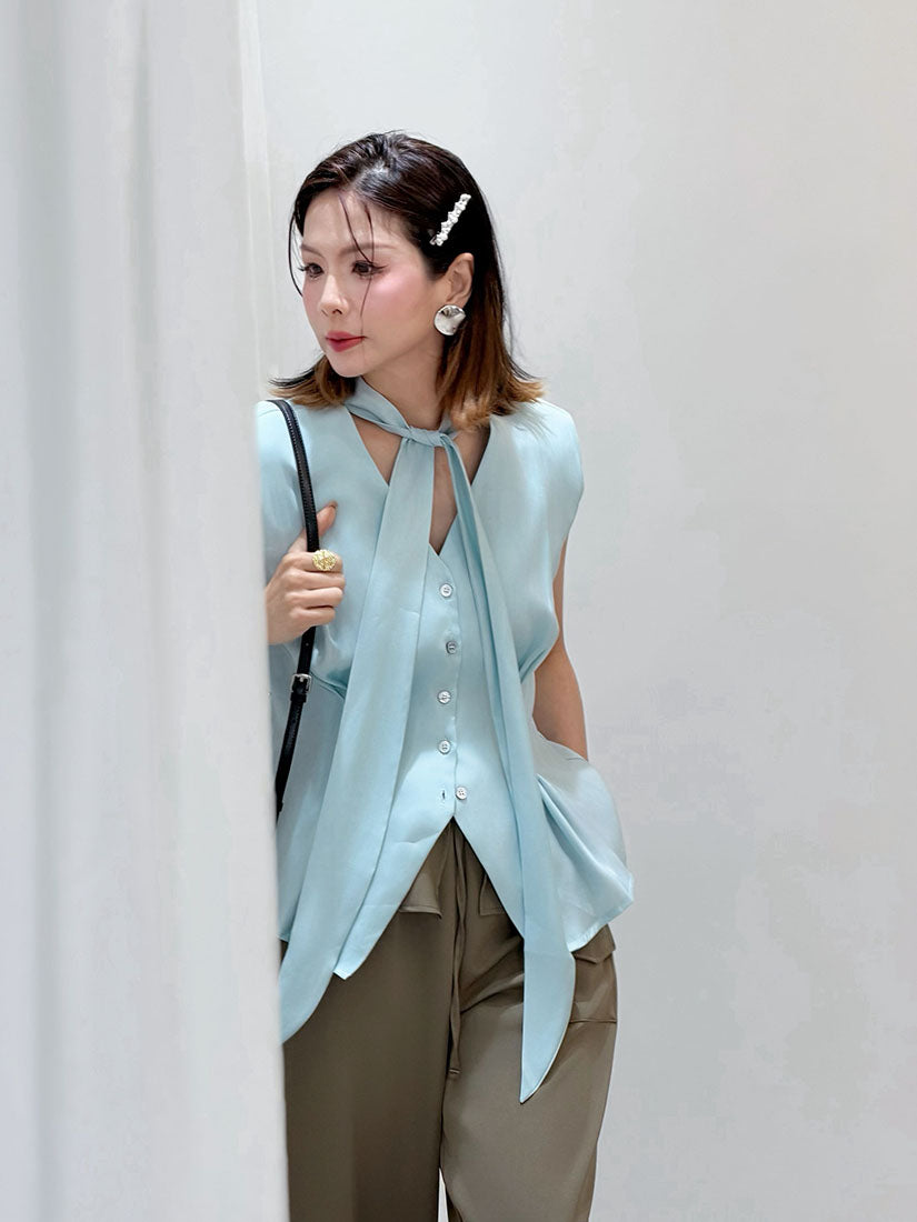 Scarf V Neck Waistcoat (2 Colours)