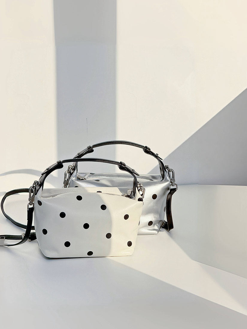 Leather Polka Dot Shoulder Bag (2 Colours)