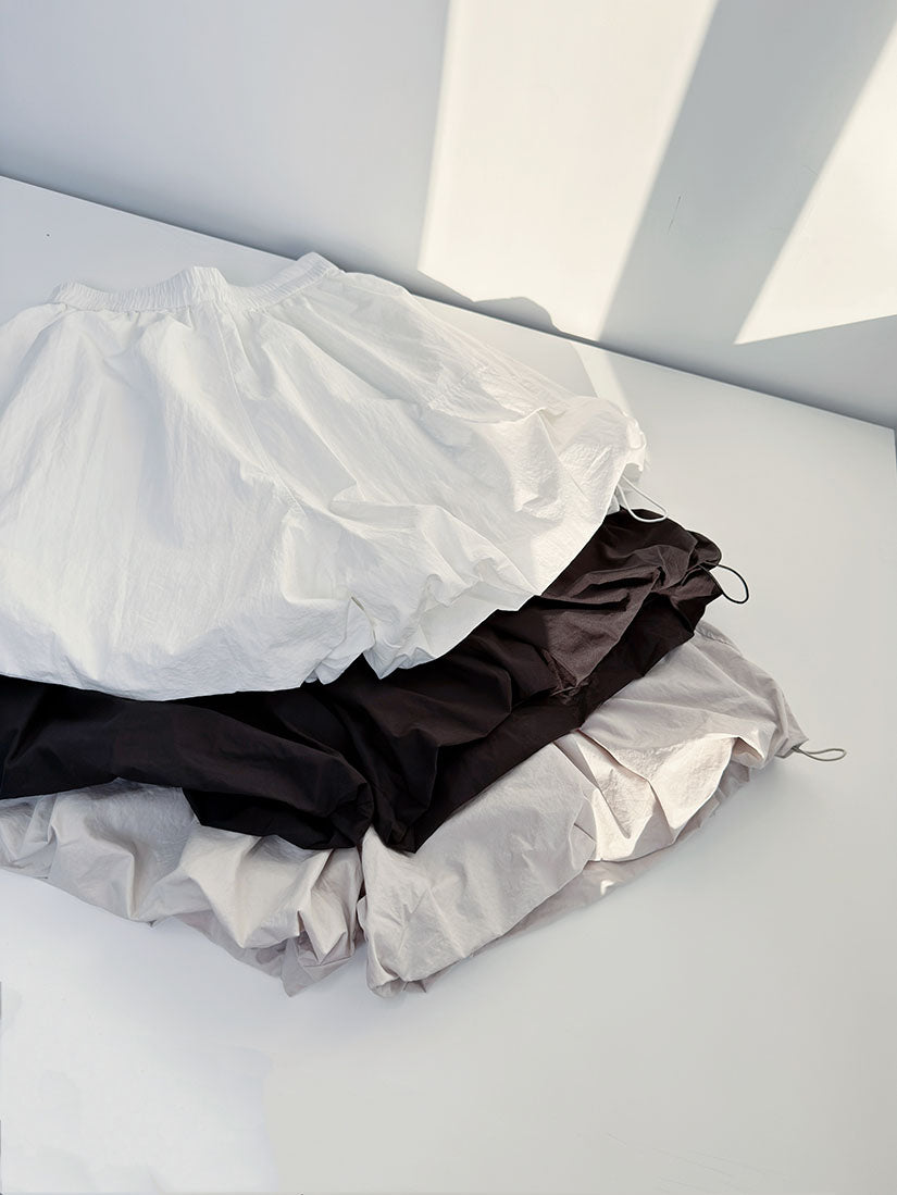 Drawstring Hem Balloon Skort (3 Colours)