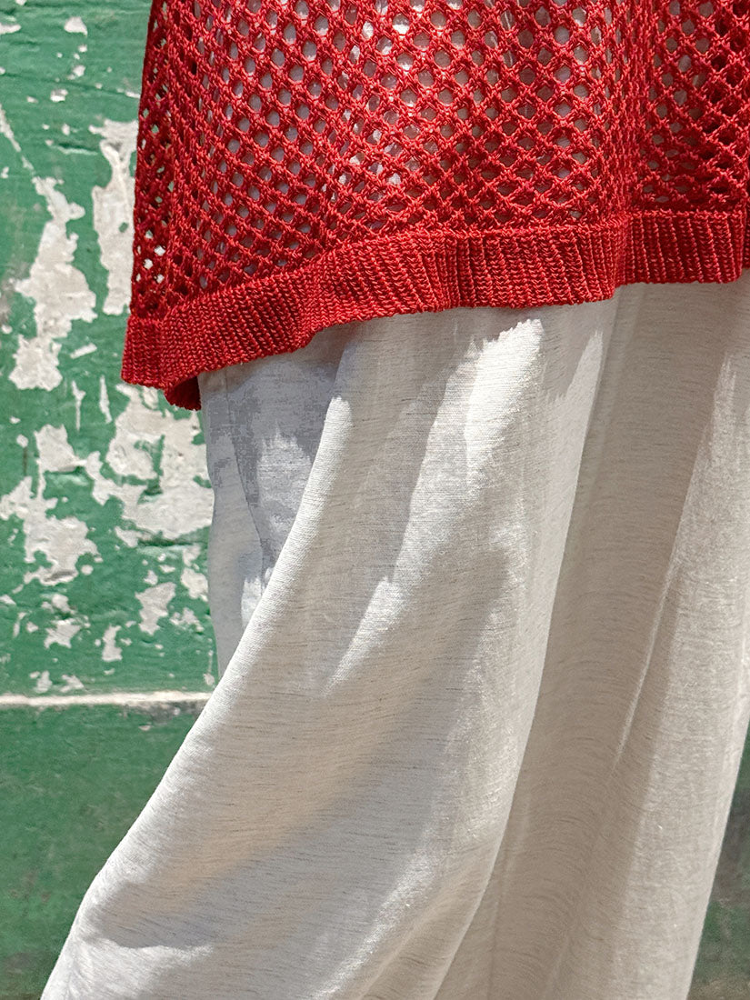 Linen Look Pleated Wide Leg Pants (2 Colours)