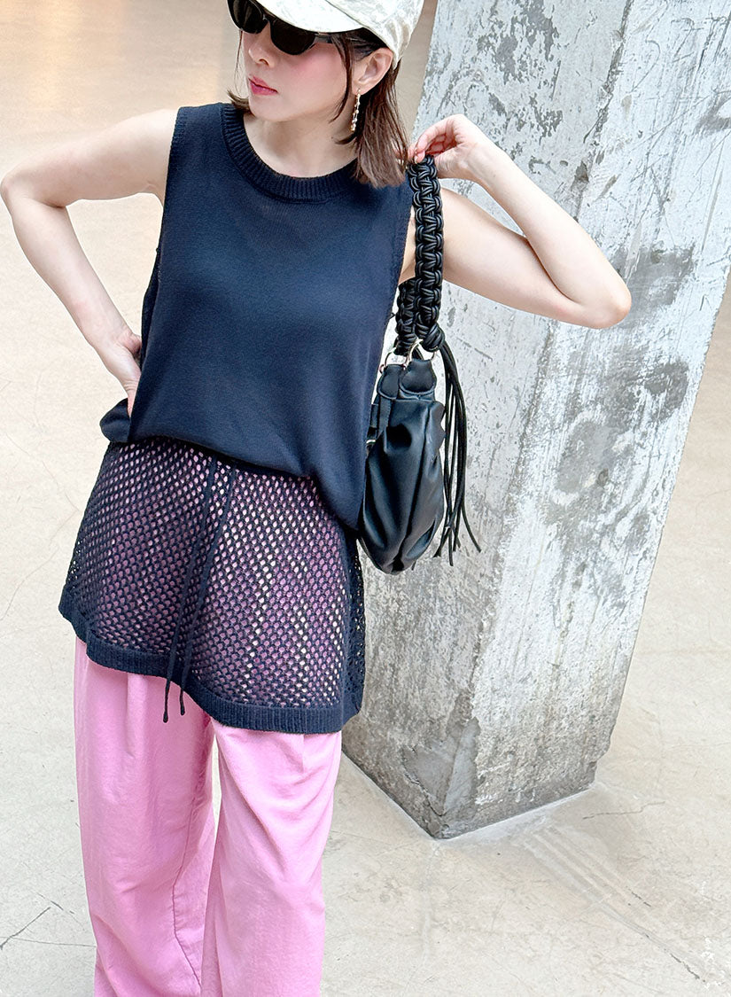 Linen Look Pleated Wide Leg Pants (2 Colours)