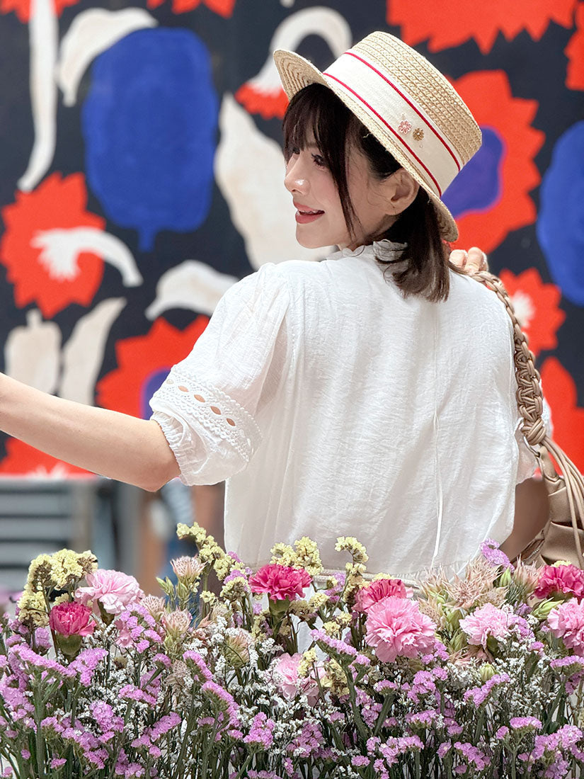 3D Floral Straw Hat