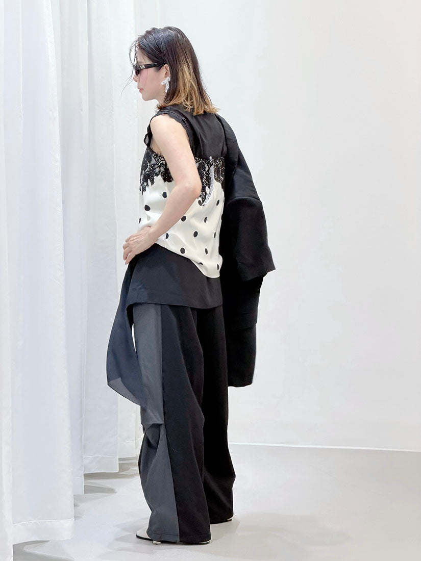 Chiffon Drape Patch Pants (2 Colours)