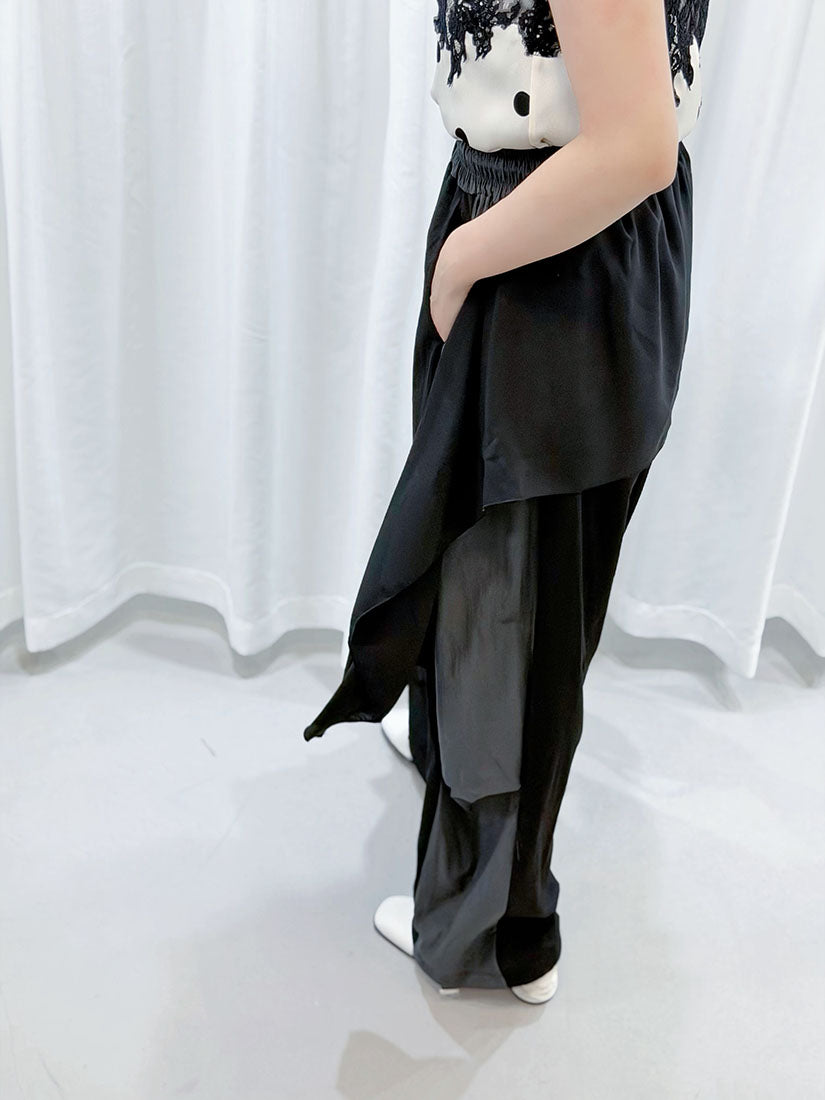 Chiffon Drape Patch Pants (2 Colours)