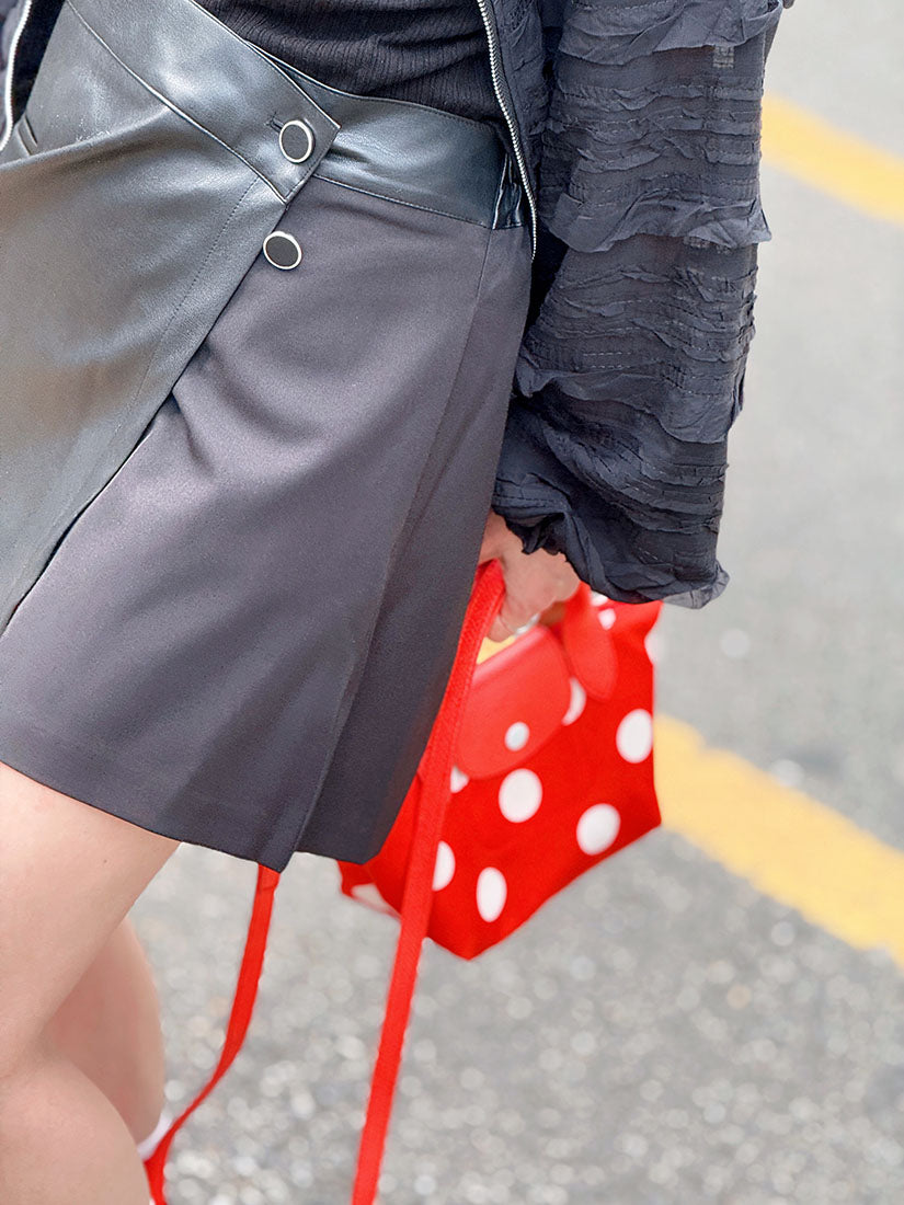 Leather Panel Wrap Skort (2 Colours)